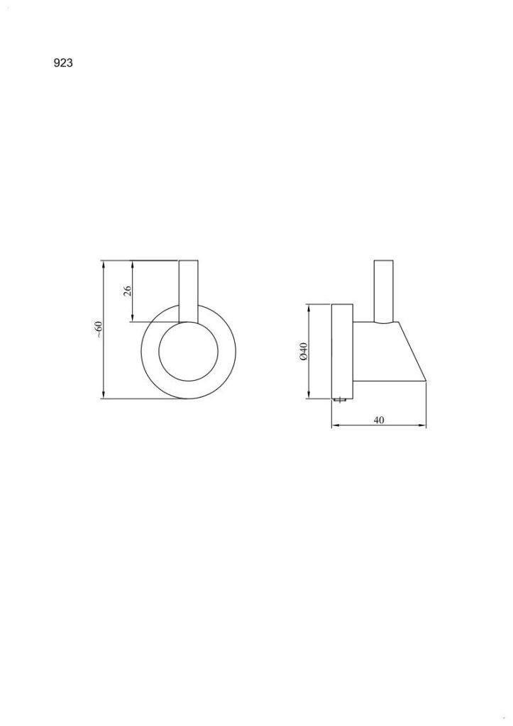 Wieszak 1-hakowy ANDEX Novel 923SG stal nierdzewna polerowana