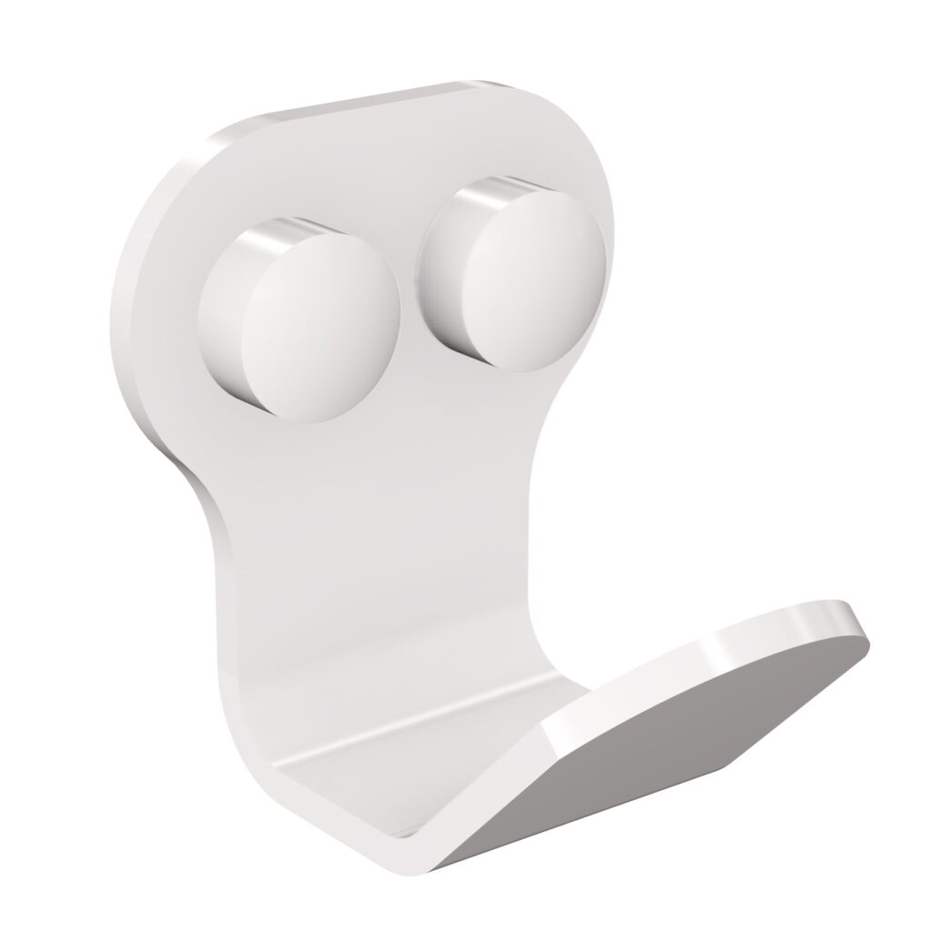 Wieszak 1-hakowy ANDEX Technic 327B stal nierdzewna biały