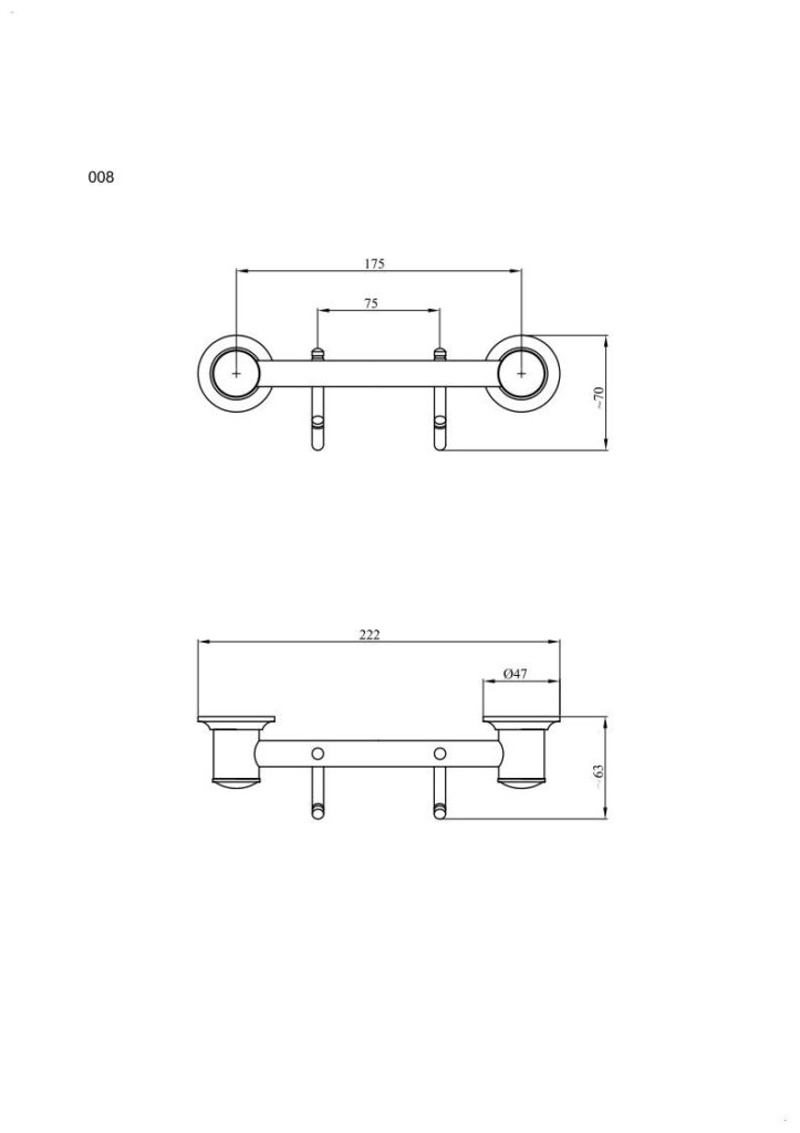 Wieszak 2-hakowy ANDEX Classic 008B biały