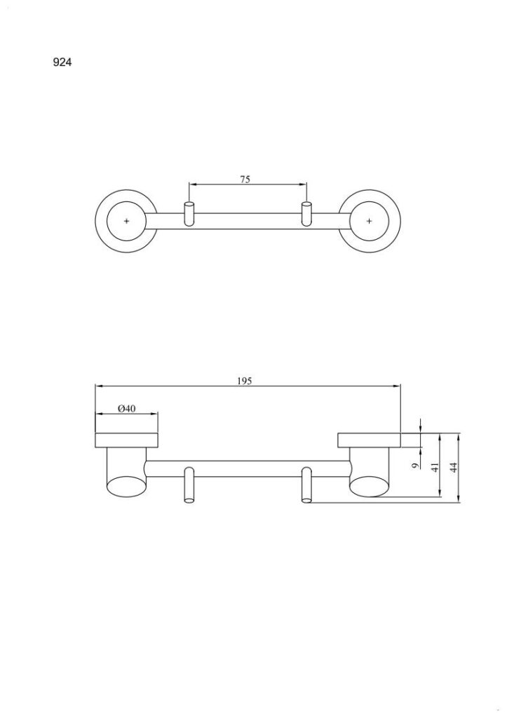 Wieszak 2-hakowy ANDEX Novel 924SG stal nierdzewna polerowana