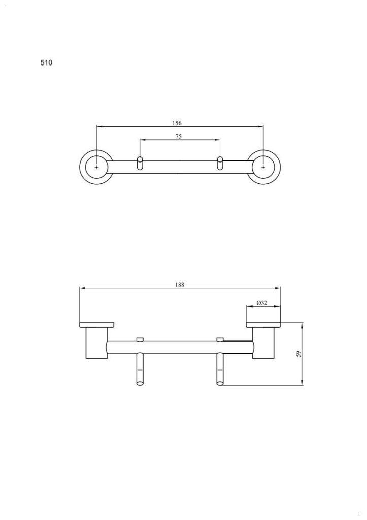 Wieszak 2-hakowy ANDEX Sanibella 510CC chrom