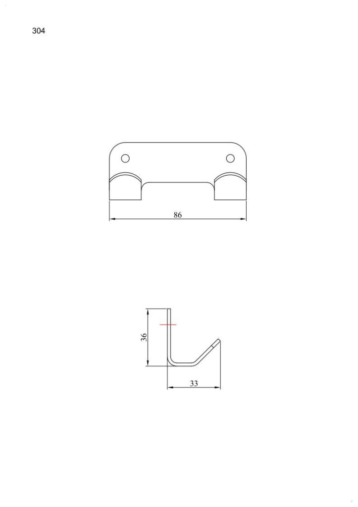 Wieszak 2-hakowy ANDEX Technic 304B stal nierdzewna biały