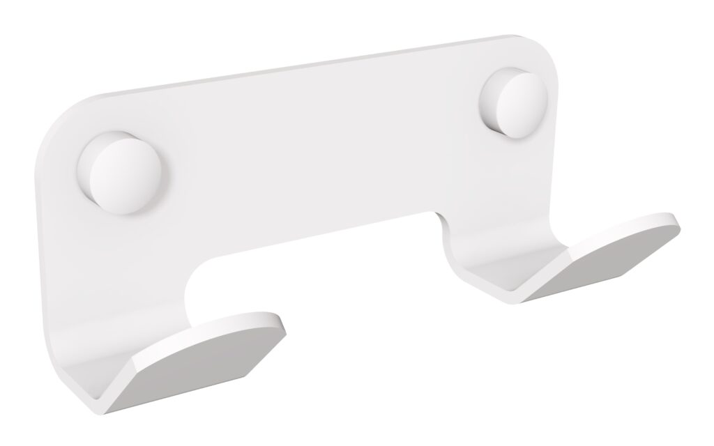 Wieszak 2-hakowy ANDEX Technic 304B stal nierdzewna biały