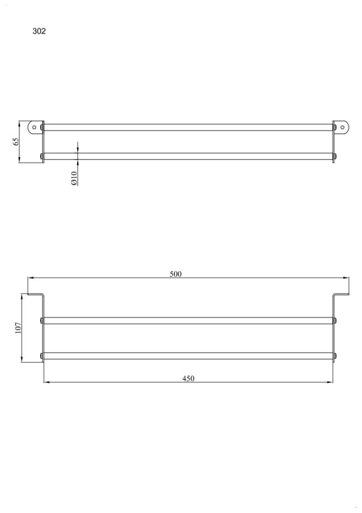 Wieszak 2-rurkowy ANDEX Technic 302SG stal nierdzewna polerowana