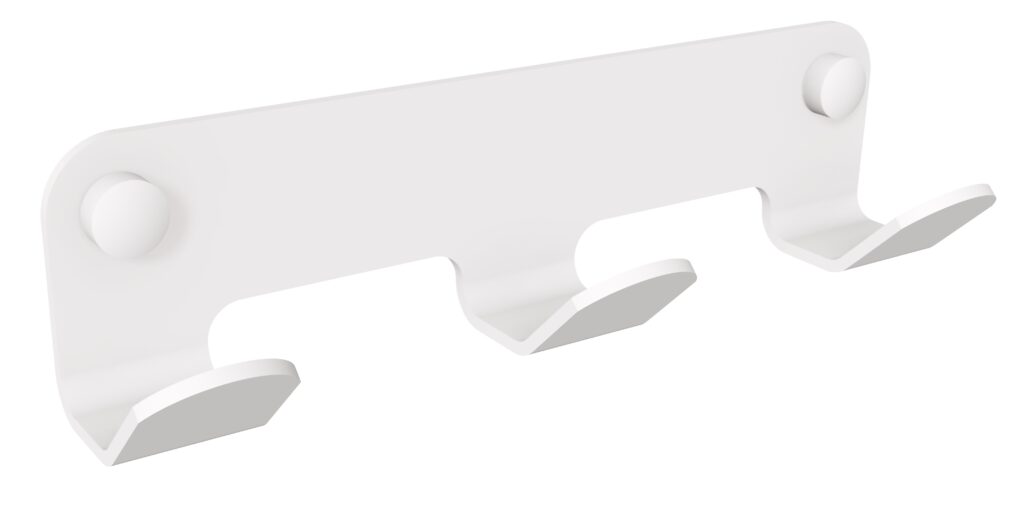 Wieszak 3-hakowy ANDEX Technic 305B stal nierdzewna biały