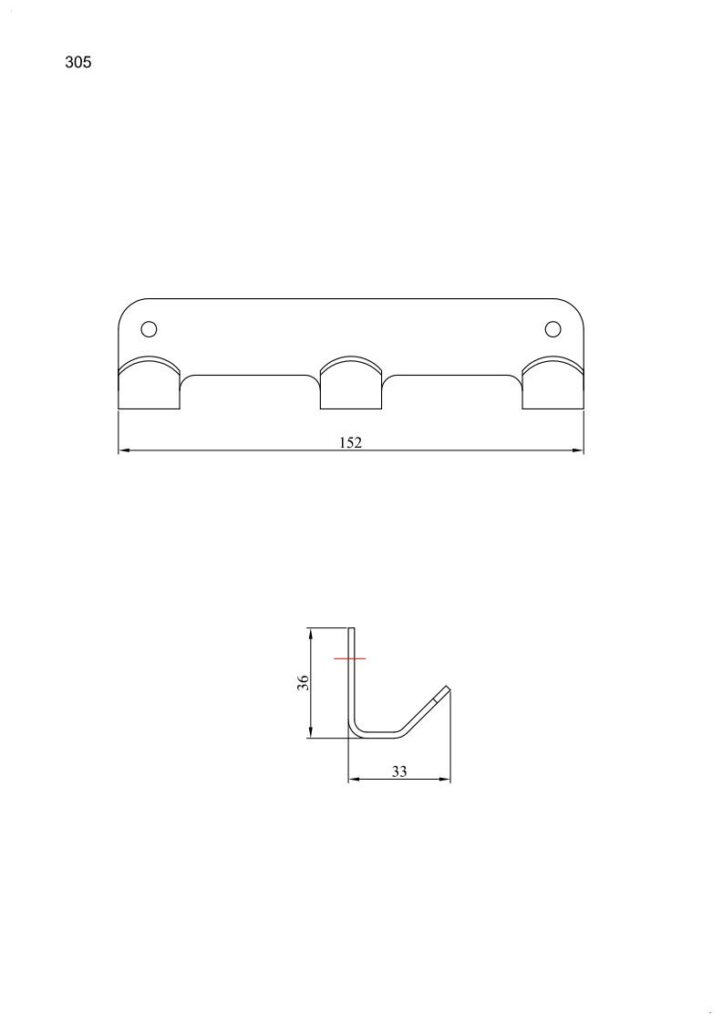 Wieszak 3-hakowy ANDEX Technic 305SG stal nierdzewna polerowana