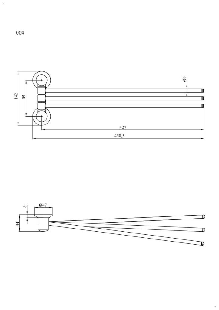 Wieszak 3-prętowy ANDEX Classic 004CC chrom