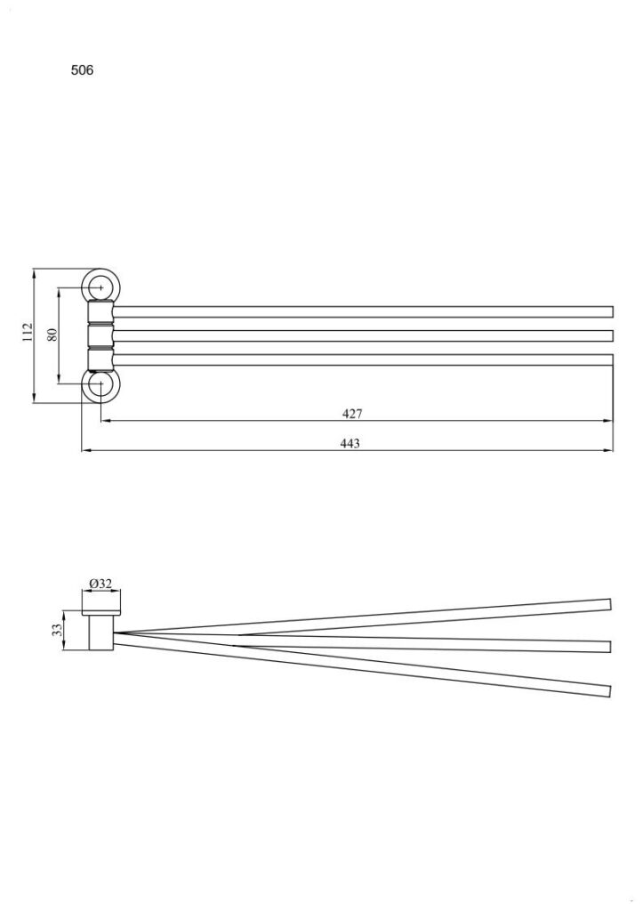 Wieszak 3-prętowy ANDEX Sanibella 506CC chrom