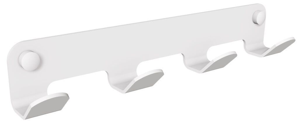 Wieszak 4-hakowy ANDEX Technic 306B stal nierdzewna biały