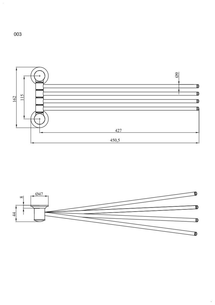 Wieszak 4-prętowy ANDEX Classic 003CC chrom