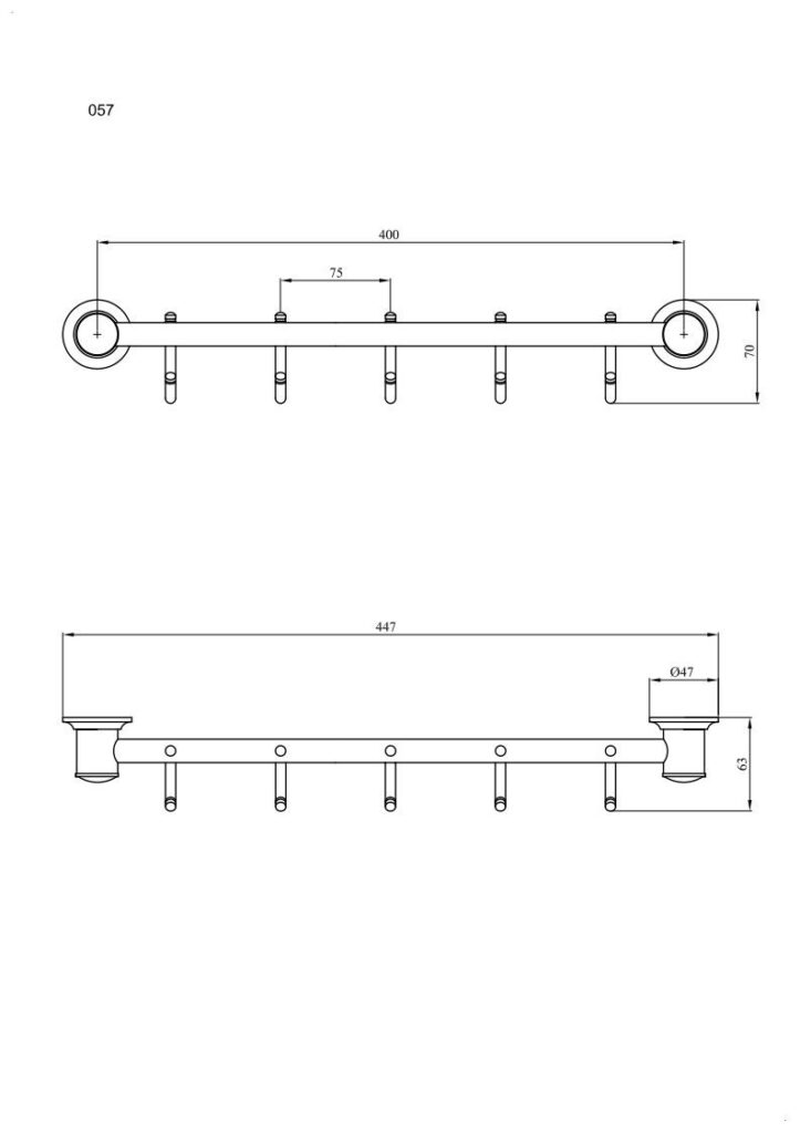 Wieszak 5-hakowy ANDEX Classic 057CC chrom