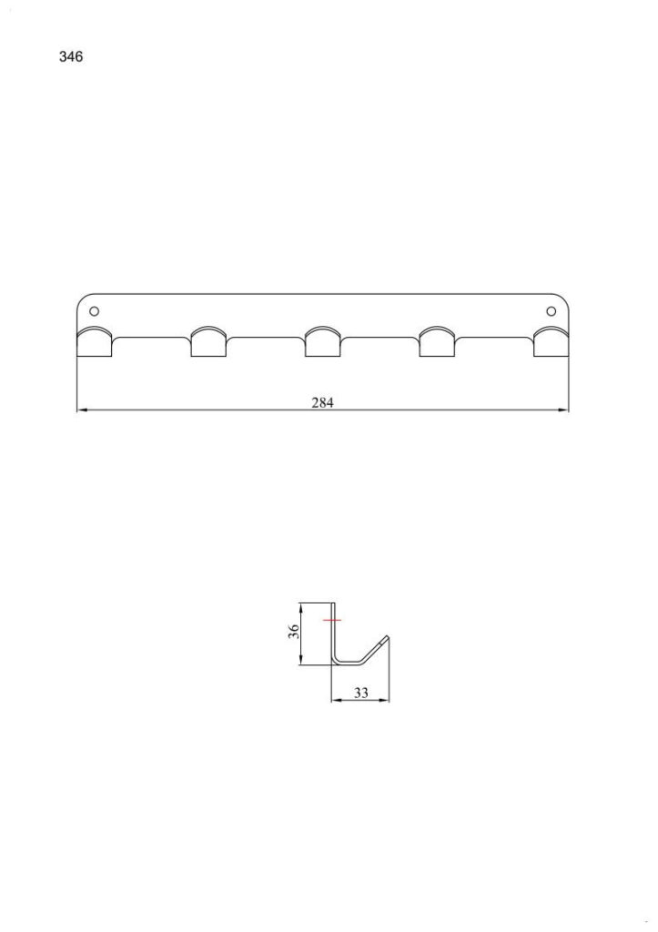 Wieszak 5-o hakowy ANDEX Technic 346B stal nierdzewna biały