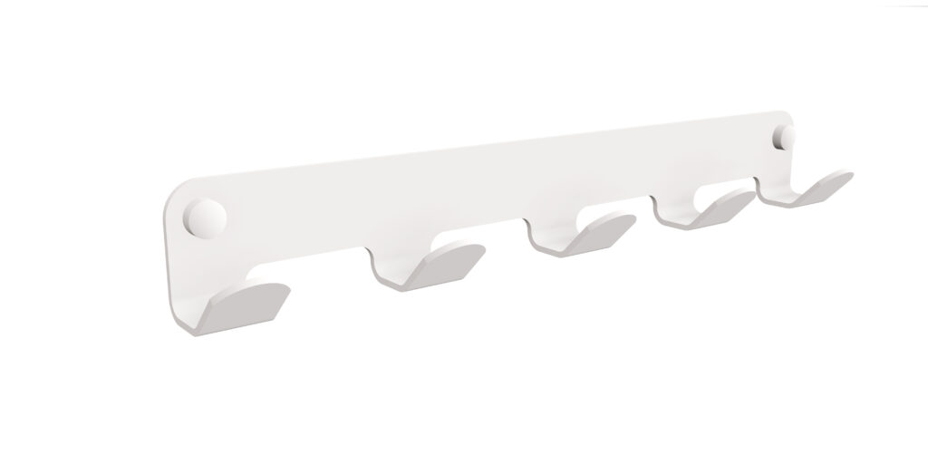 Wieszak 5-o hakowy ANDEX Technic 346B stal nierdzewna biały