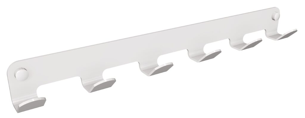 Wieszak 6-hakowy ANDEX Technic 329B stal nierdzewna biały