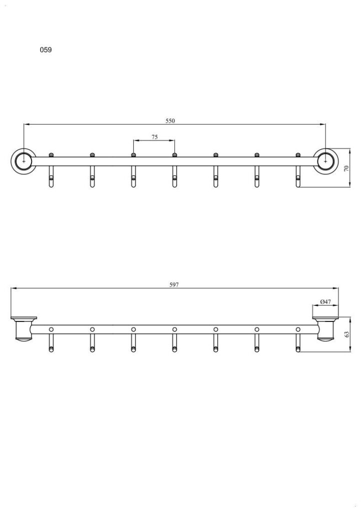 Wieszak 7-hakowy ANDEX Classic 059CC chrom