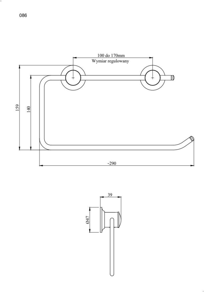 Wieszak na ręcznik papierowy xl ANDEX Classic 086CC chrom