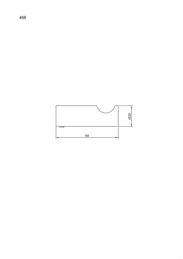 Wieszak pojedynczy z rowkiem długość 6 cm ANDEX Norwegian 468SG stal nierdzewna polerowana