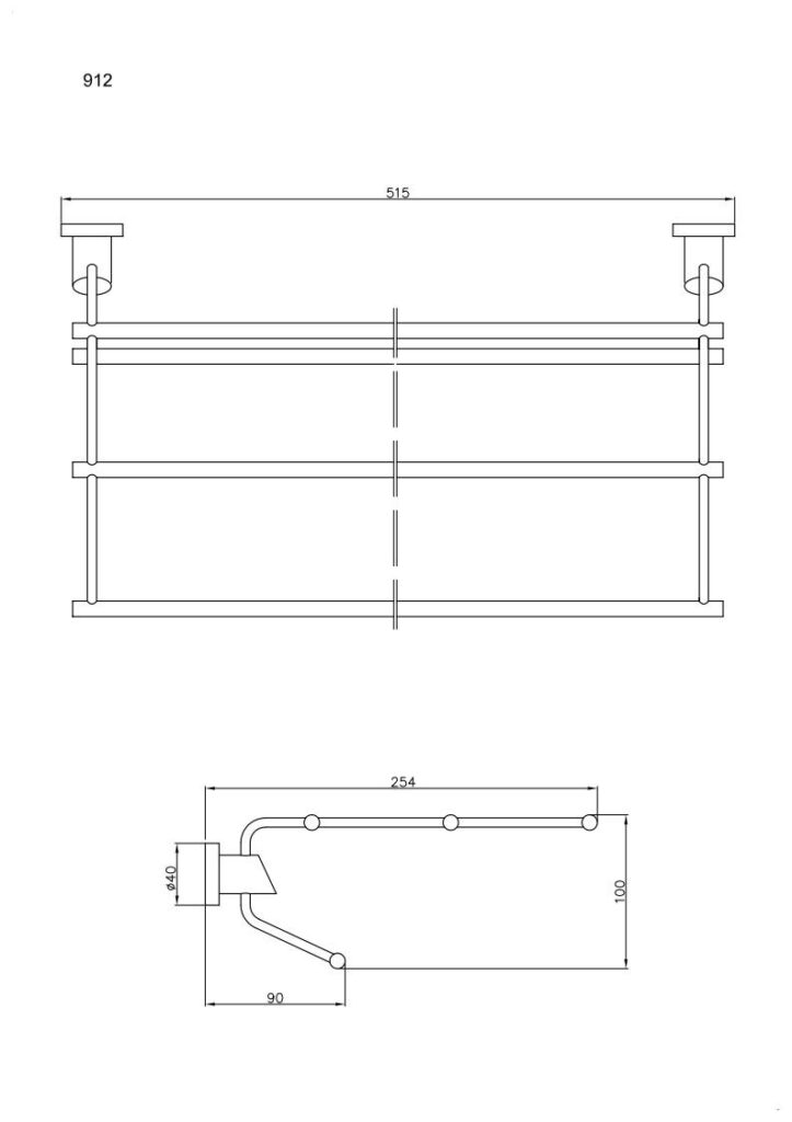 Wieszak półka ANDEX Novel 912SG stal nierdzewna polerowana