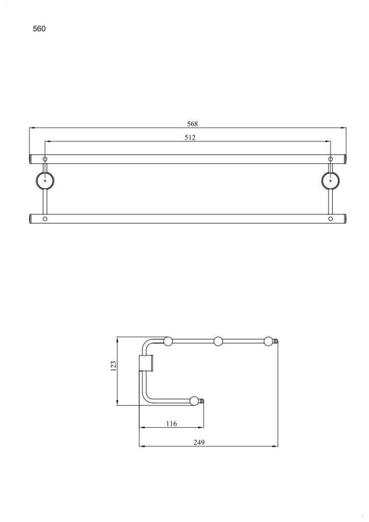 Wieszak półka ANDEX Sanibella 560CC chrom