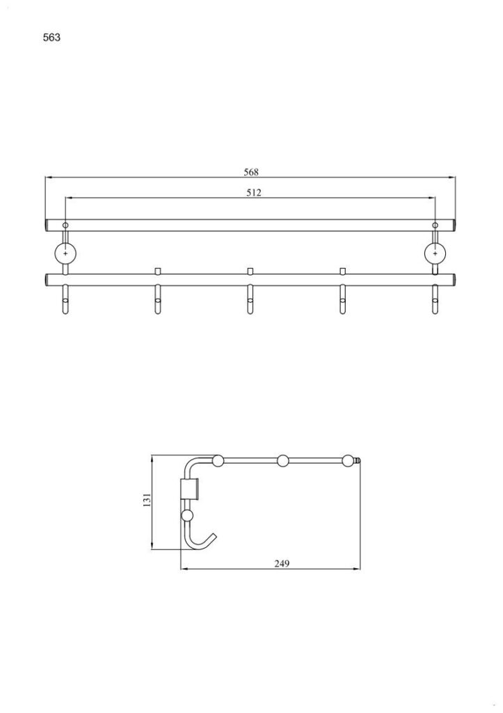Wieszak półka ANDEX Sanibella 563CC chrom
