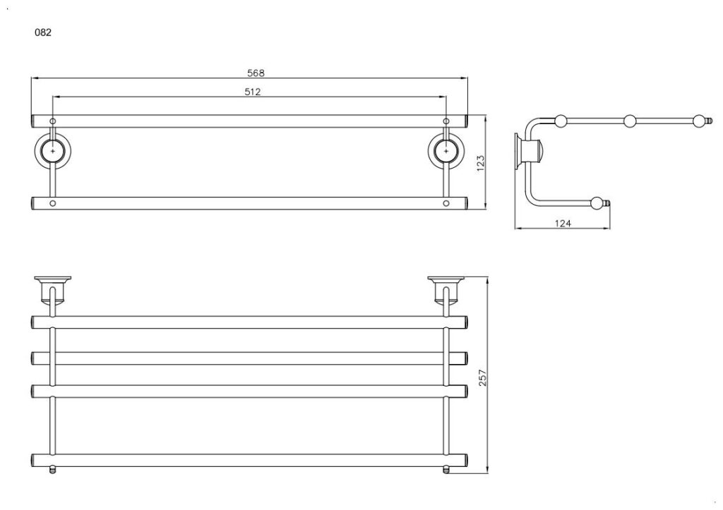 Wieszak półka z rurką ANDEX Classic 082CC chrom