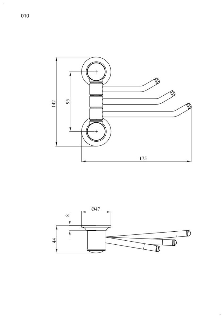 Wieszak potrójny ANDEX Classic 010NG czarny