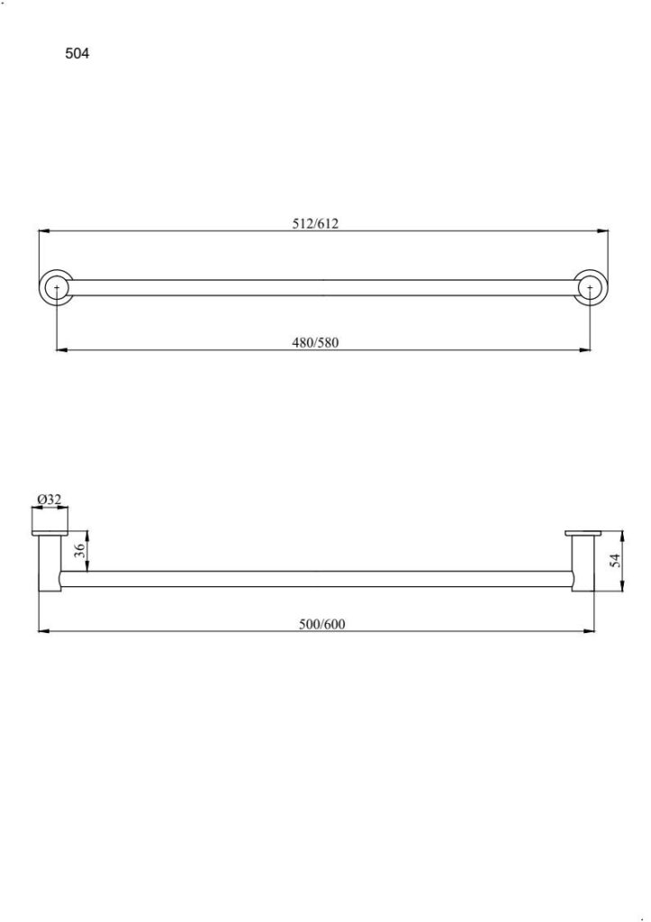 Wieszak rurka 50cm ANDEX Sanibella 504NG czarny
