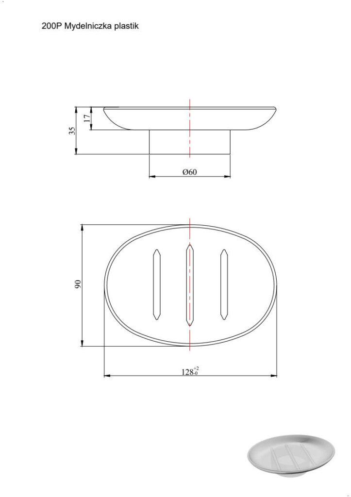 Wkład  plastikowy do mydelniczki ANDEX 200P