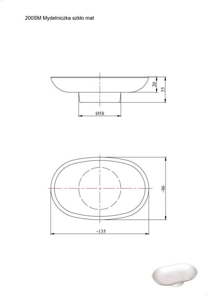 Wkład szkło mat do mydelniczki ANDEX 200SM