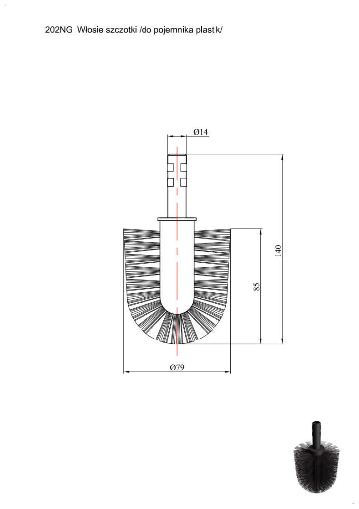 Włosie szczotki do pojemników plastikowych ANDEX 202NG czarny