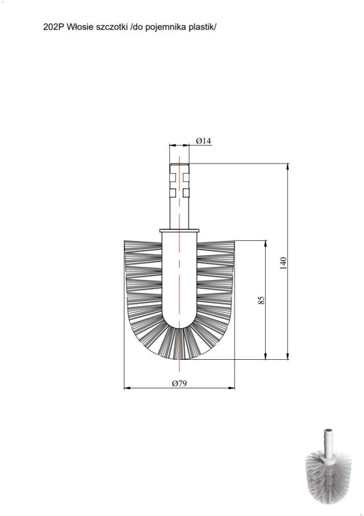 Włosie szczotki do pojemników plastikowych ANDEX 202P biały