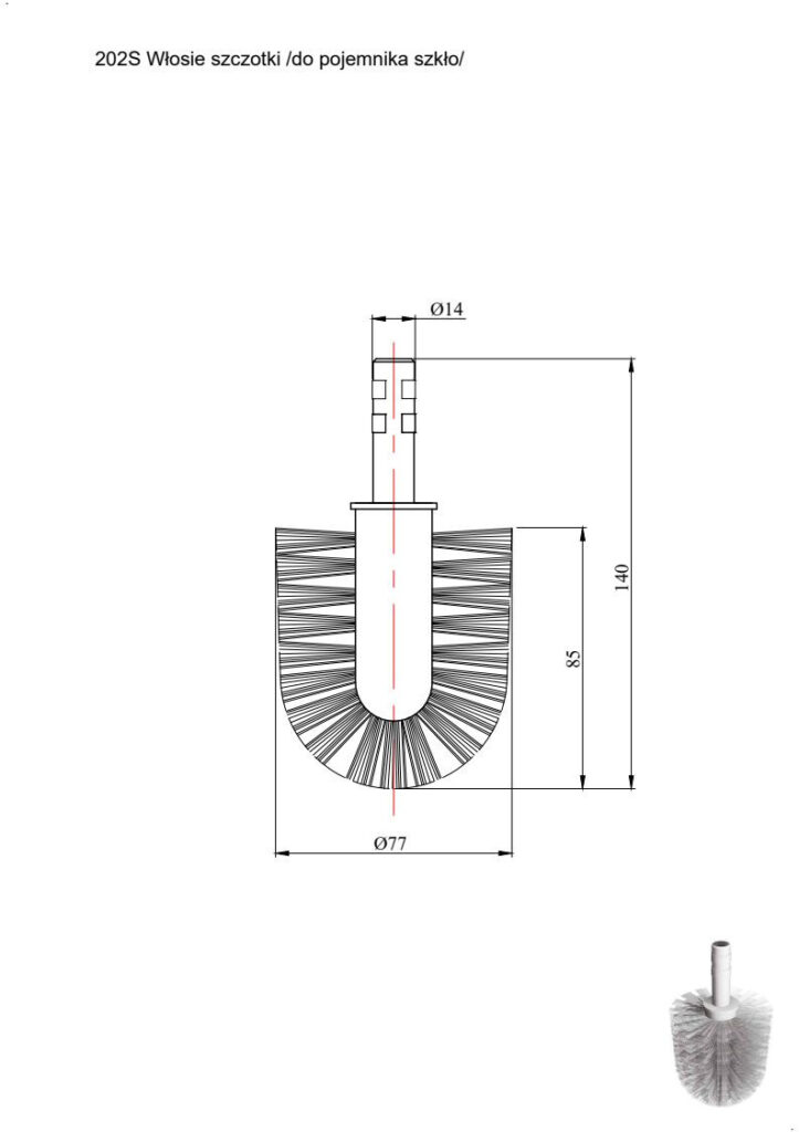 Włosie szczotki do pojemników szklanych ANDEX 202S biały