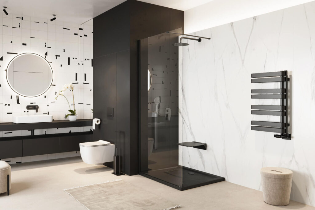 Volaro 2.0 zestaw zintegrowany termostat grzejnikowy lewy, czarny mat