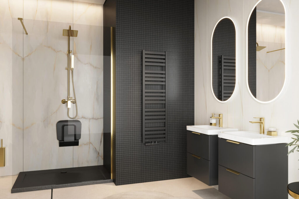 Volaro 2.0 zestaw zintegrowany termostat grzejnikowy lewy, czarny mat