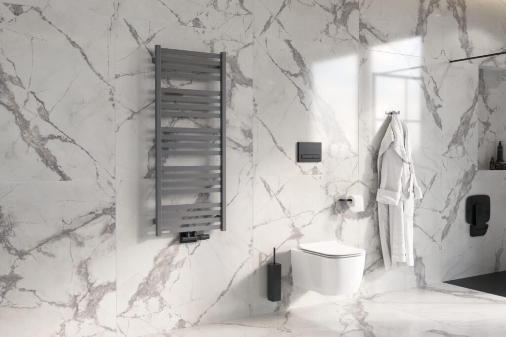 Volaro 2.0 zestaw zintegrowany termostat grzejnikowy prawy, czarny mat