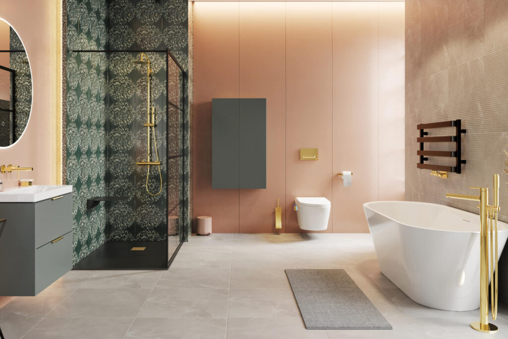 Volaro zestaw maskujący do zaworów grzejnikowych, złoty połysk