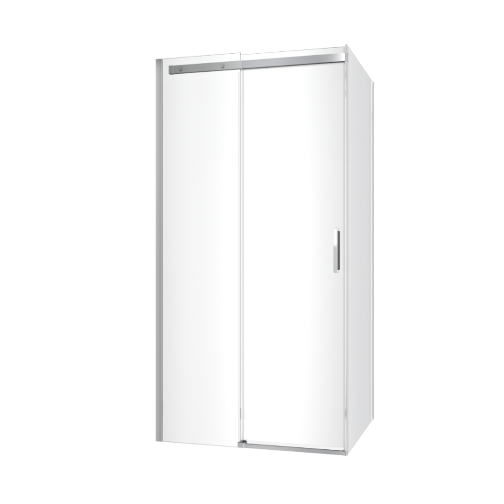 Rols kabina narożna 100×90 cm z drzwiami przesuwnymi 100 cm, powłoka Clean Control, chrom