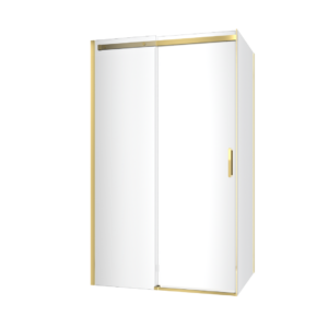 Rols kabina narożna 120×80 cm z drzwiami przesuwnymi 120 cm, powłoka Clean Control, złoty połysk