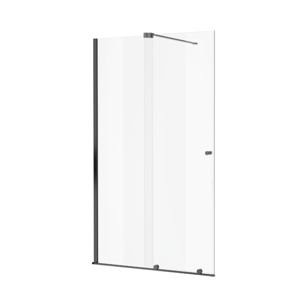 Ortigo walk-in drzwi prysznicowe przesuwne 140×200 cm, powłoka Clean Control, grafit szczotkowany