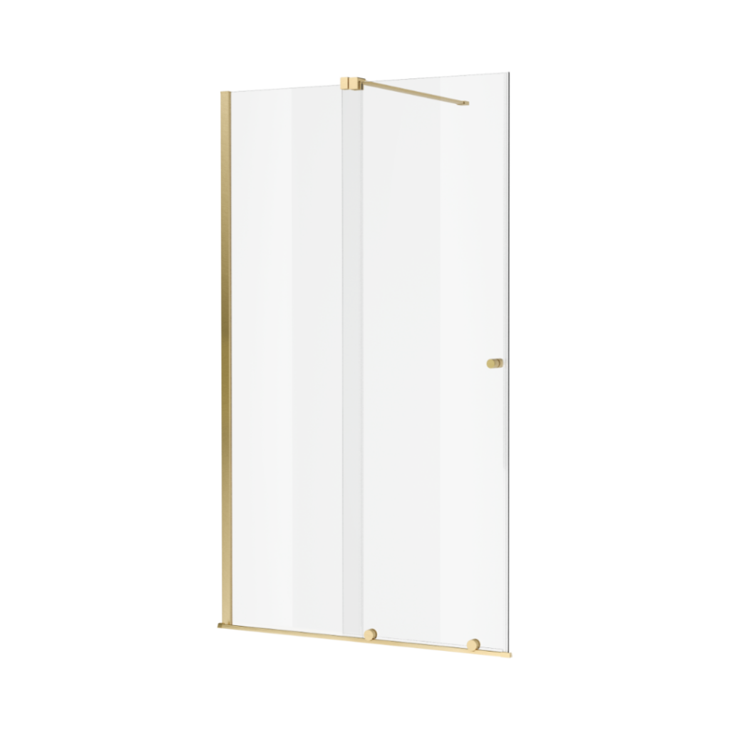 Ortigo walk-in drzwi prysznicowe przesuwne 130×200 cm, powłoka Clean Control, złoty szczotkowany