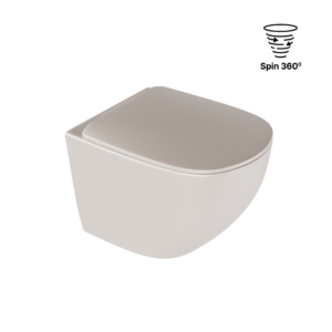 Luqa miska WC 48 cm wisząca bezrantowa, z system spłukiwania Spin 360, z deską wolnoopadającą, cappucino mat