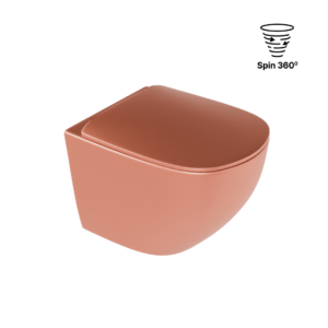 Luqa miska WC 48 cm wisząca bezrantowa, z system spłukiwania Spin 360, z deską wolnoopadającą, terracotta