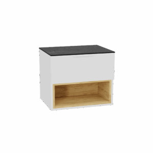 Tuto 2.0 szafka wisząca 60 cm 1 szuflada front gładki wysoki, blat marmur, biały/biały