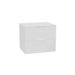 Tuto 2.0 szafka wisząca 60 cm 2 szuflady front gładki wysoki, blat biały lakierowany, biały/biały