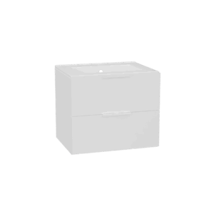 Tuto 2.0 szafka wisząca 60 cm 2 szuflady front gładki wysoki, umywalka As, biały/biały
