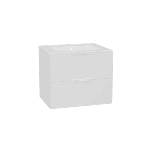 Tuto 2.0 szafka wisząca 60 cm 2 szuflady front gładki wysoki, umywalka Pik, biały/biały