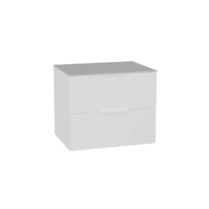 Tuto 2.0 szafka wisząca 60 cm 2 szuflady front gładki wysoki, blat jasny szary, biały/biały