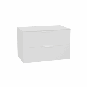 Tuto 2.0 szafka wisząca 80 cm 2 szuflady front gładki wysoki, blat biały lakierowany, biały/biały