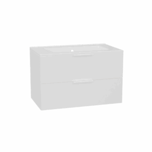 Tuto 2.0 szafka wisząca 80 cm 2 szuflady front gładki wysoki, umywalka As, biały/biały