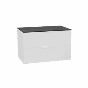 Tuto 2.0 szafka wisząca 80 cm 2 szuflady front gładki wysoki, blat marmur, biały/biały